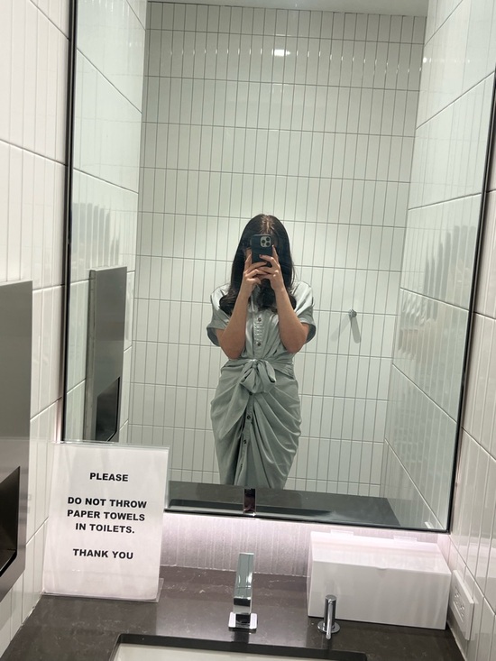 Light teal Button-down midi dress - Picture 4 of 4